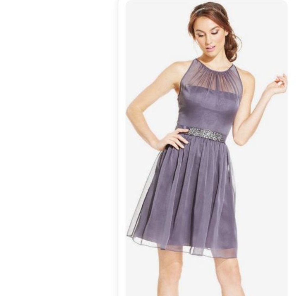 NWT $160 Adrianna Papell Size 4 Chiffon Halter dress